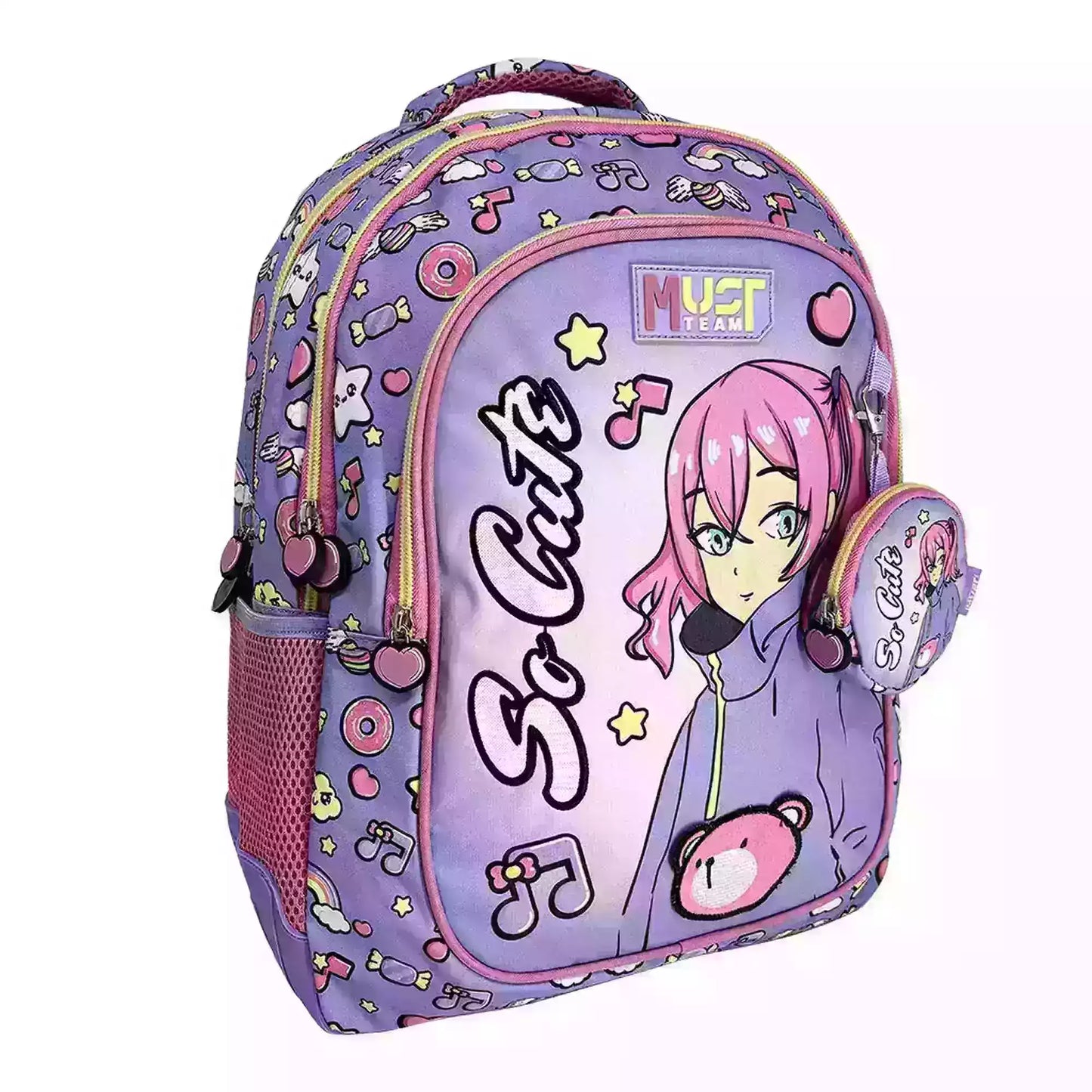 Sac à dos scolaire primaire Must Team So Cute avec 3 compartiments