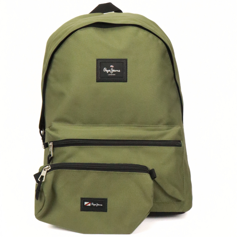 Sac à Dos PEPE JEANS LONDON de Couleur Unie VERT + TROUSSE