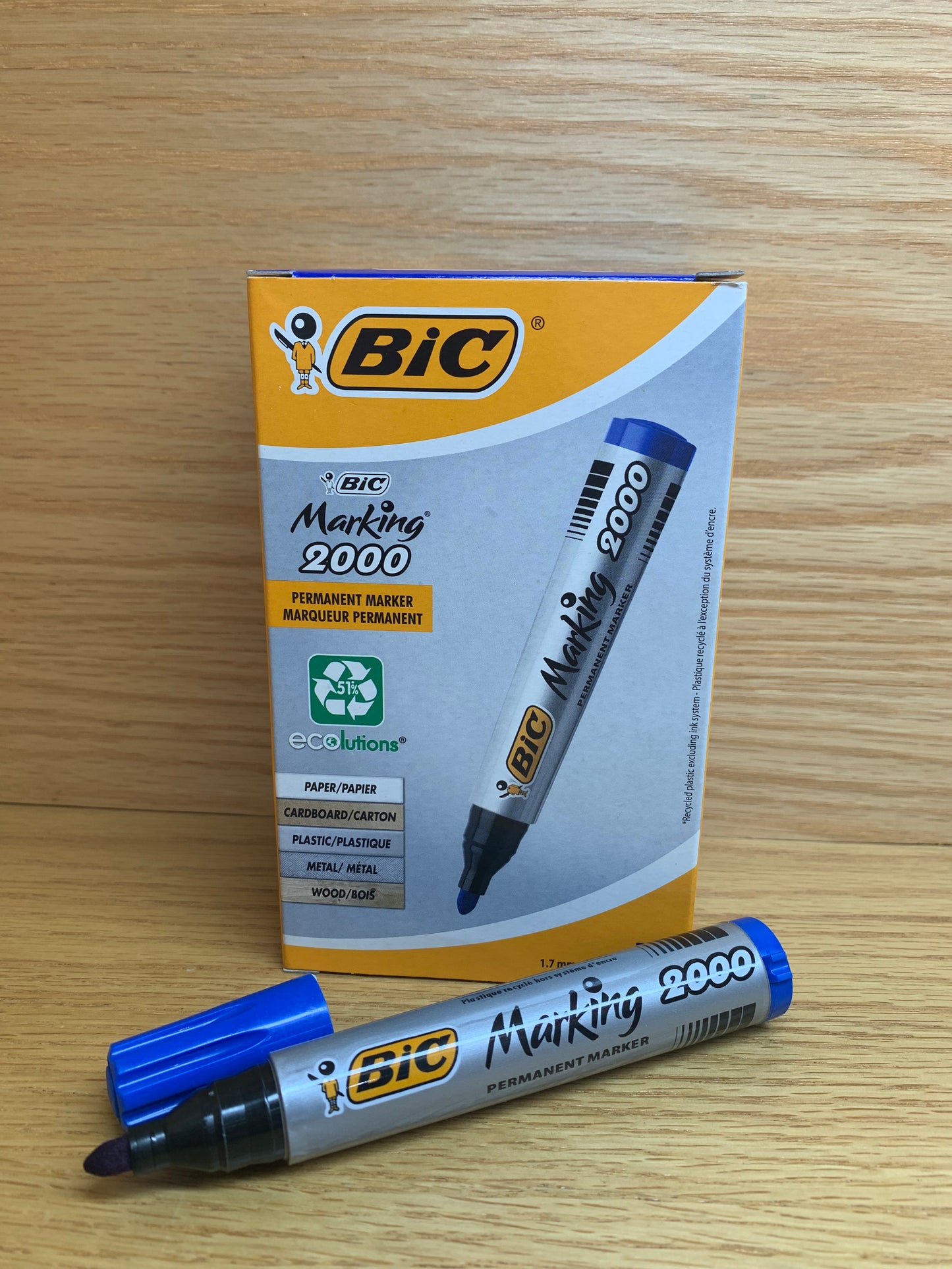 BIC PERMANENT MARK 2000 BLEU BCL BTE DE 12