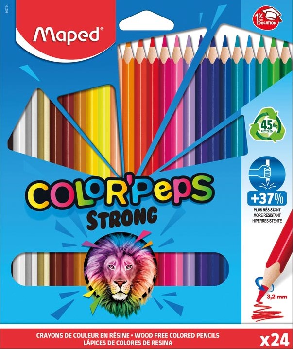 CRAYONS COLOR'PEPS STRONG 24 MAPED