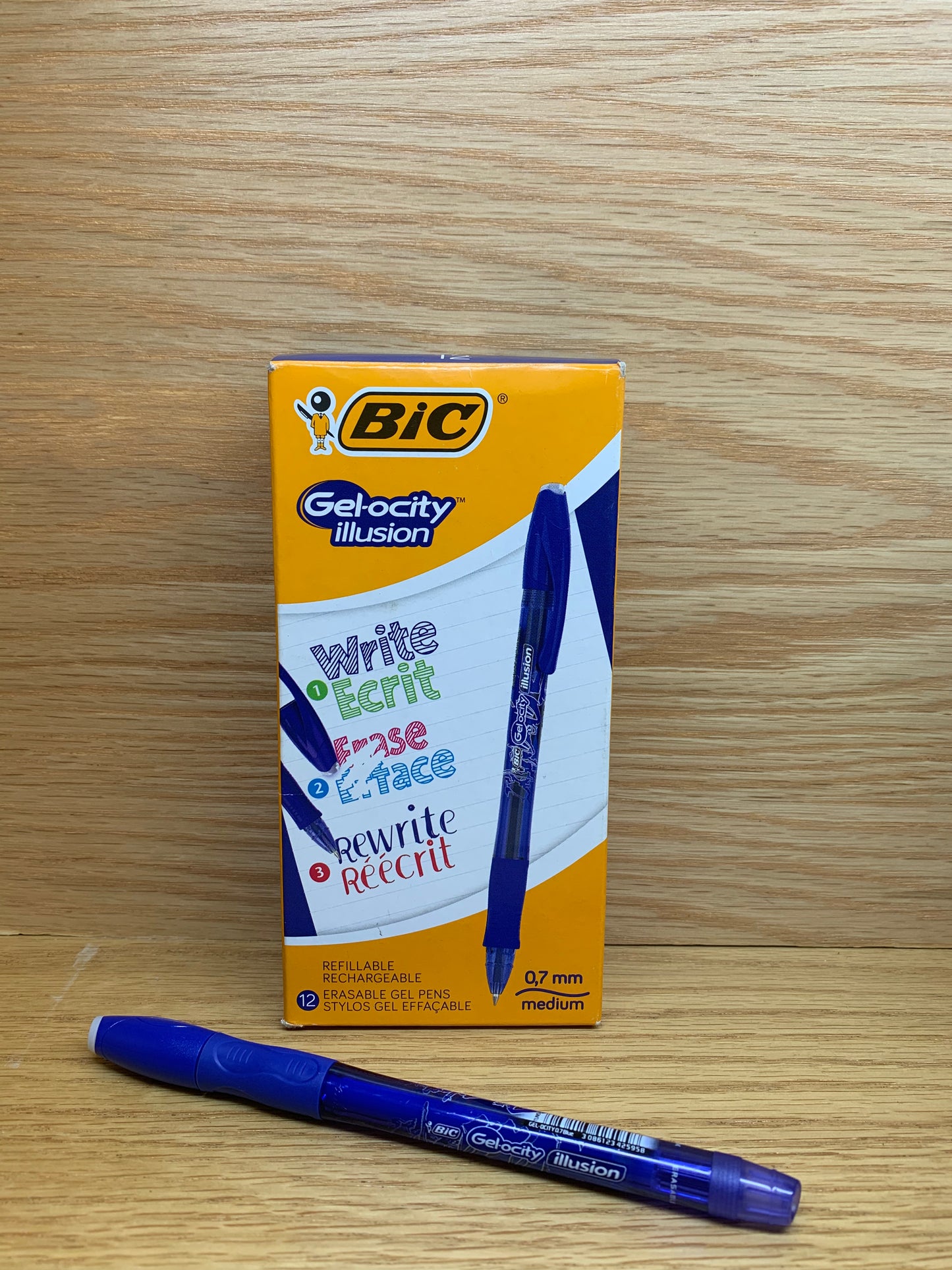 STYLO GELOCITY ILLUSION BLUE EFFAçABLE, encre gel BOITE DE 12