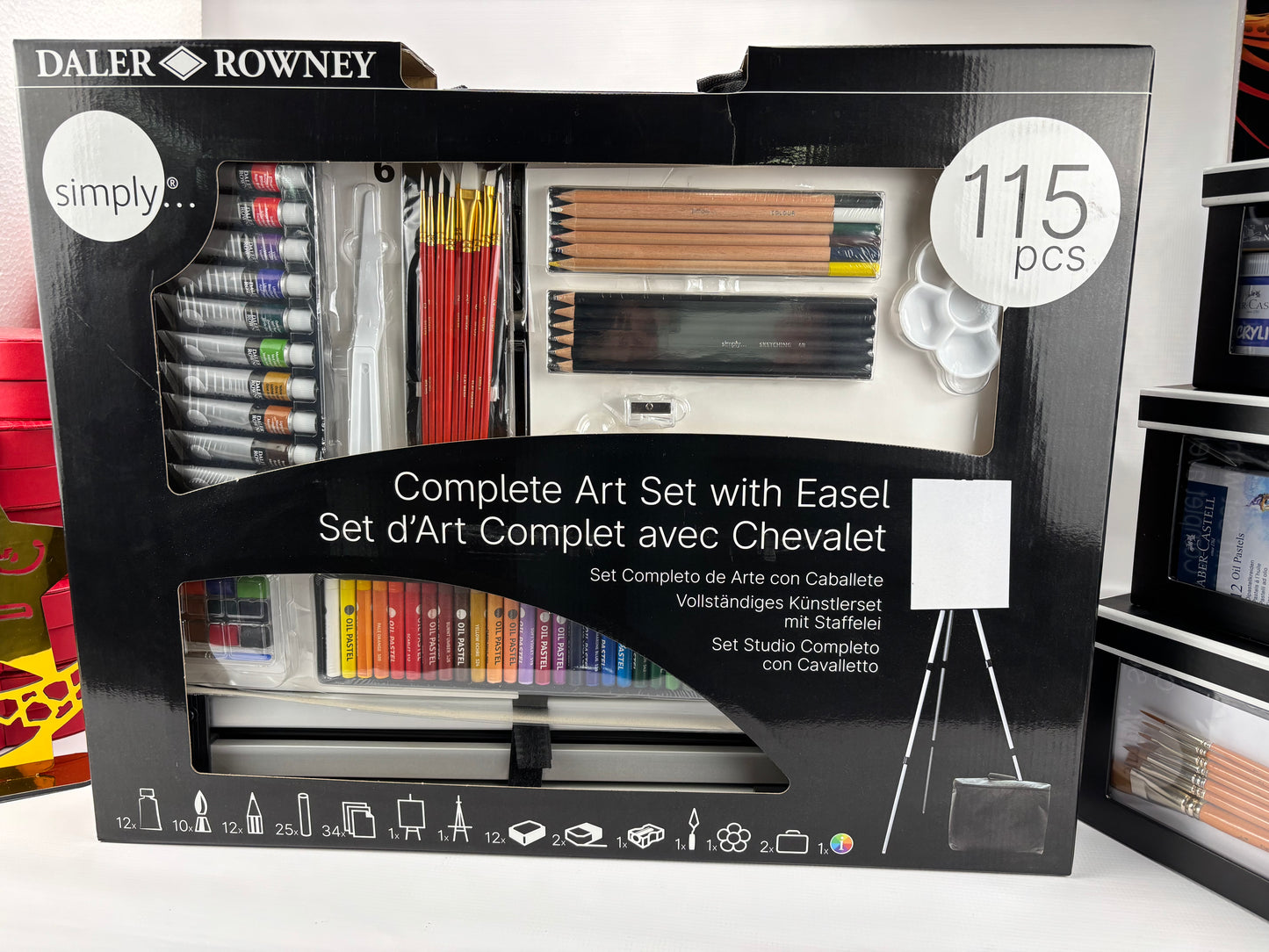 SET D'ART COMPLET AVEC CHEVALET 115 PCS