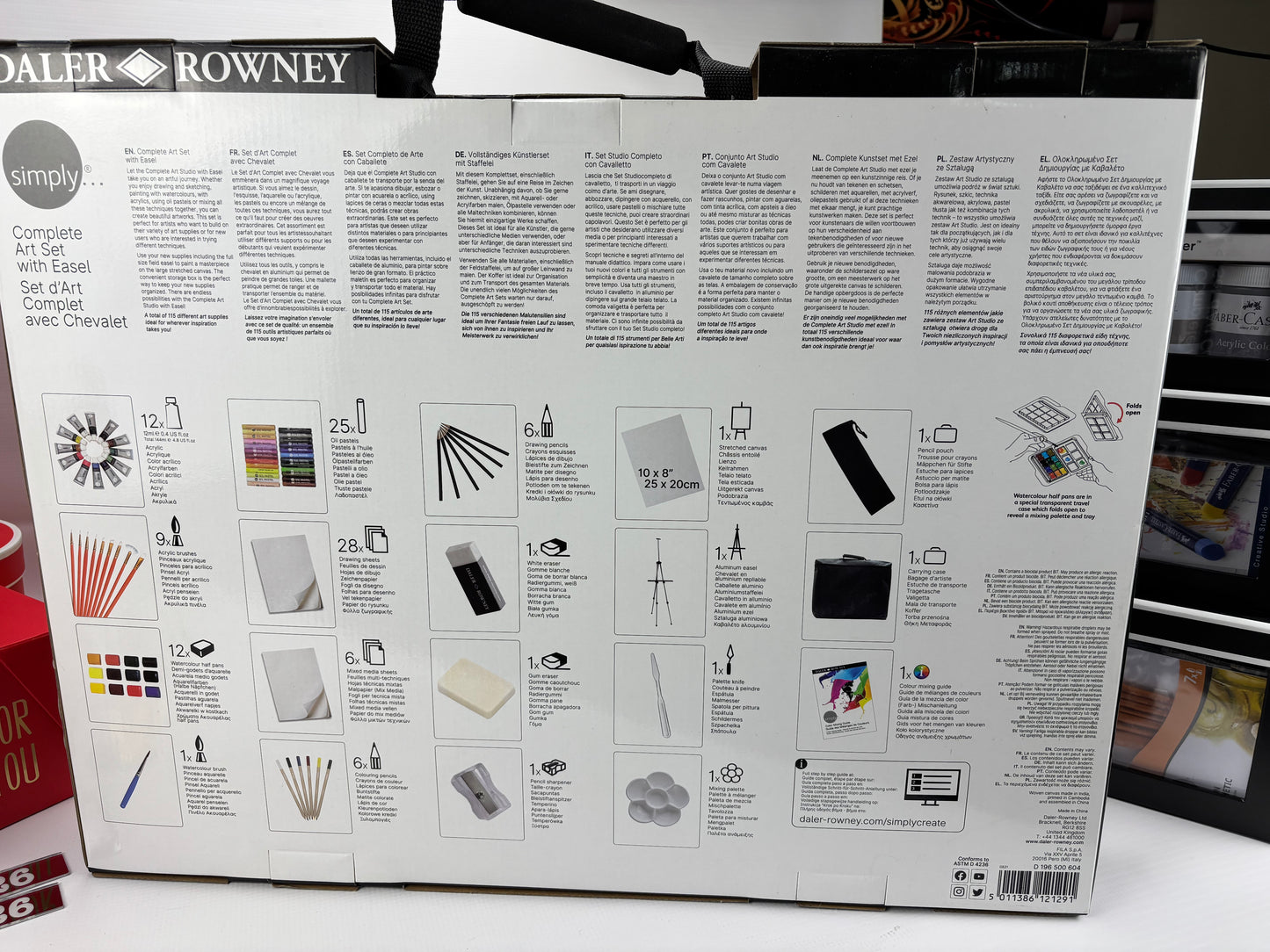 SET D'ART COMPLET AVEC CHEVALET 115 PCS