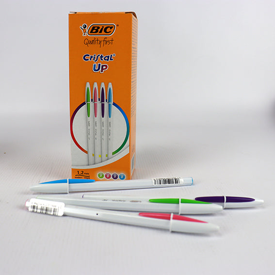 BIC Cristal Up Stylos-Bille Pointe Moyenne (1,2 mm) - ROUGE, Boîte de 20