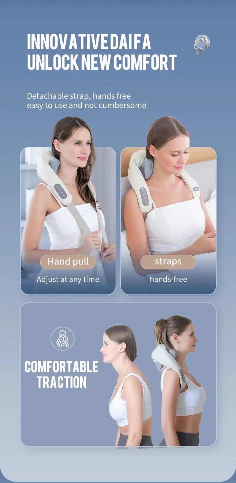 Electric Heat Neck Massage Shawl Shiatsu Kneading Cervical Spine Massager Car Home Back Shoulder Neck Trapezius Muscle Massager