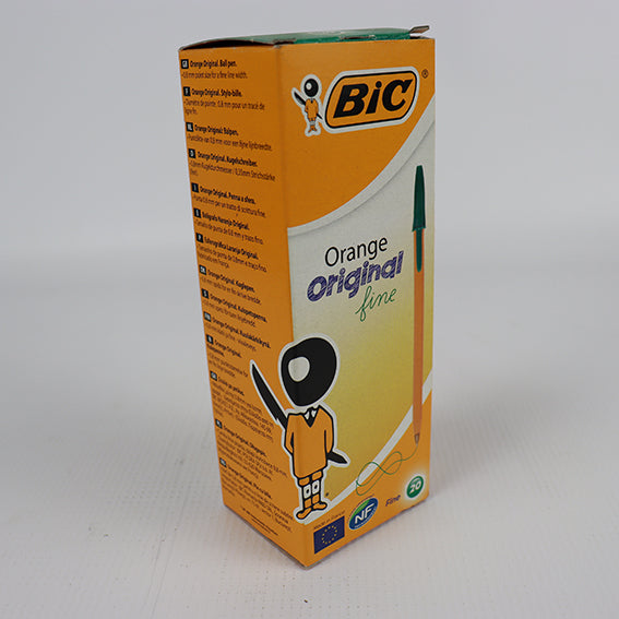 🖊️ Stylo Bille Orange Pointe Fine – Encre Noir Boîte de 20