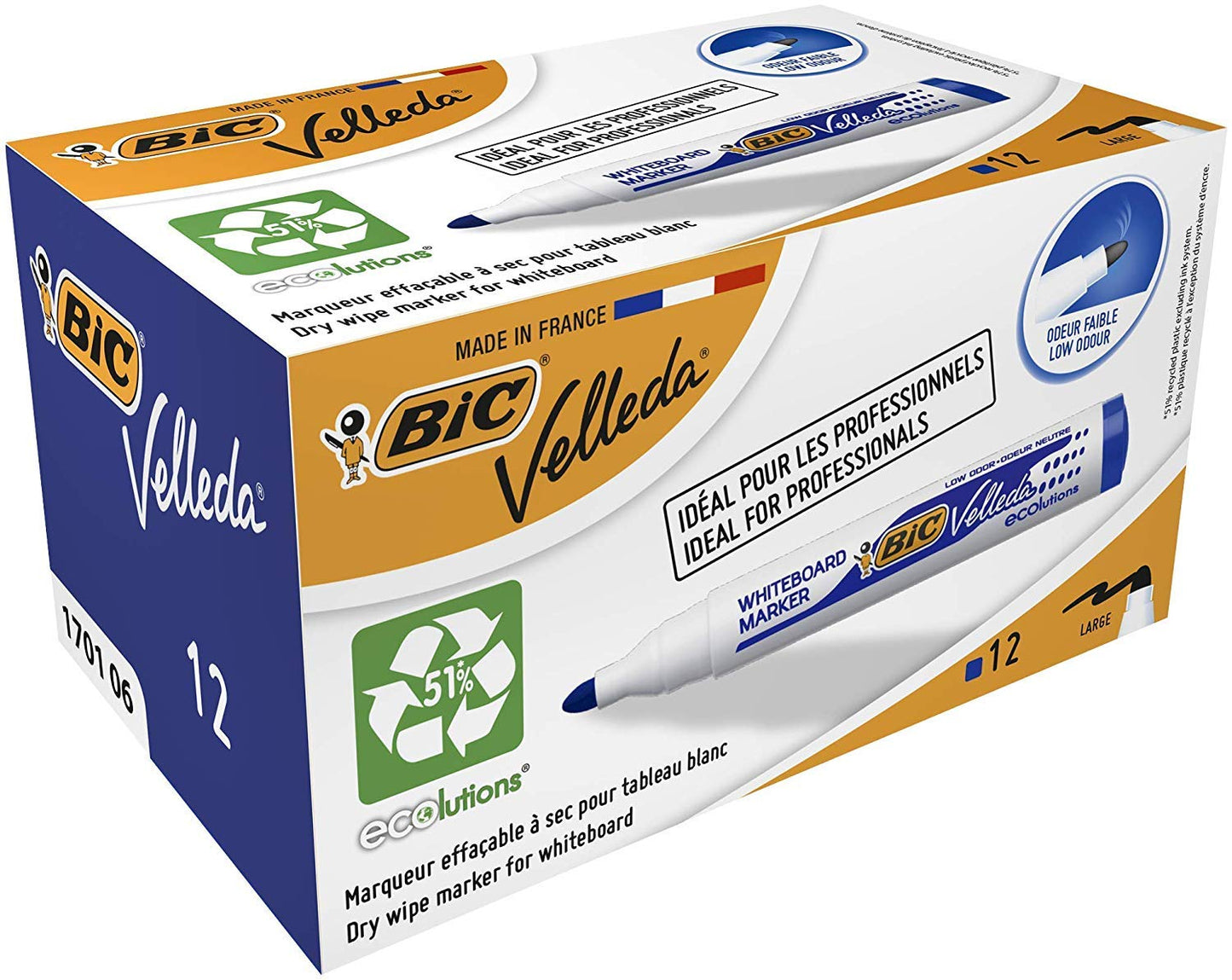 MARQUEUR 1701 ECO BTE DE 12 BLEU TABLEAU