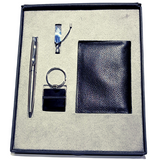 Coffret Cadeau pack 4 en 1, Porte Feuille en cuir + Stylo et clé USB métallique + Porte CLé