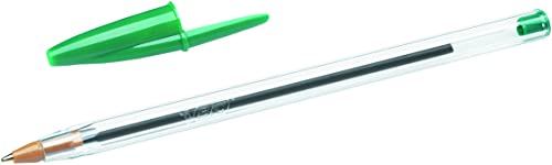Stylos BIC Cristal Original -Bille (Pointe Moyenne (1 mm) - VERT - Boîte - de 50