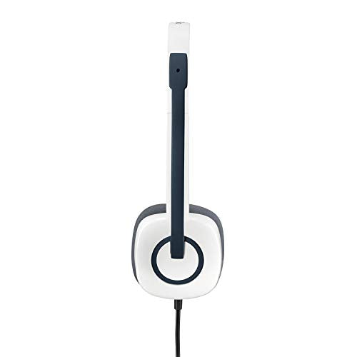 Logitech H150 Casque Filaire, Ecouteurs Stéréo avec Micro Rotatif Anti-Parasites, Double Fiche Jack 3,5mm, Contrôles Intégrés, PC/Mac/Portable - Blanc