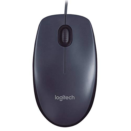 Logitech M90 Souris Filaire USB, Suivi Optique 1000 PPP, Ambidextre, Compatible avec PC/Mac/Portable - Gris