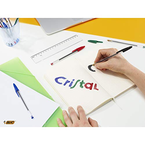 Stylos BIC Cristal Original -Bille (Pointe Moyenne (1 mm) - VERT - Boîte - de 50