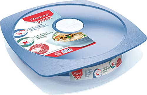 Assiette à déjeuner avec Couvercle Etanche MAPED - Compatible Micro-Ondes