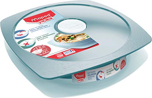 Assiette à déjeuner avec Couvercle Etanche MAPED - Compatible Micro-Ondes
