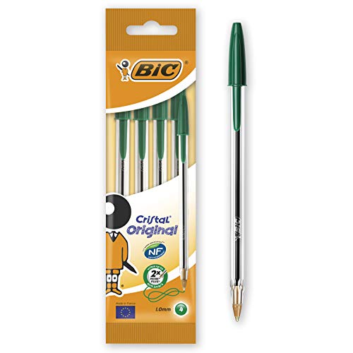 Stylos BIC Cristal Original -Bille (Pointe Moyenne (1 mm) - NOIR - Boîte - de 50