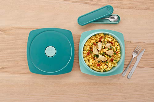 Assiette à déjeuner avec Couvercle Etanche MAPED - Compatible Micro-Ondes
