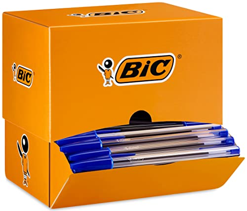 Stylos BIC Cristal Original -Bille (Pointe Moyenne (1 mm) - NOIR - Boîte - de 50
