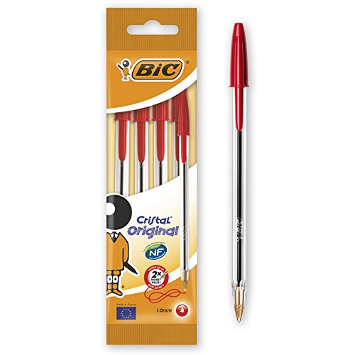 Stylos BIC Cristal Original -Bille (Pointe Moyenne (1 mm) - NOIR - Boîte - de 50