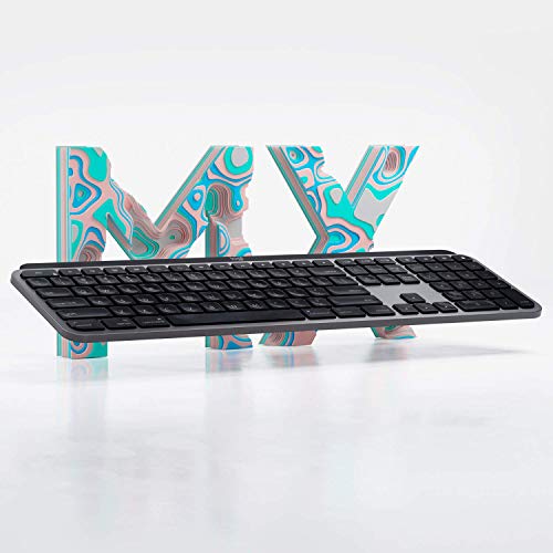 Logitech MX Keys - Clavier Éclairé sans Fil Avancé pour Mac, Frappe Tactile, Touches LED Rétroéclairées, Bluetooth, USB-C, Batterie 10 Jours, Apple macOS, Gris Sidéral - Clavier Français AZERTY