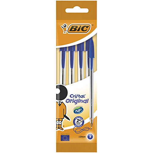 Stylos BIC Cristal Original -Bille (Pointe Moyenne (1 mm) - NOIR - Boîte - de 50