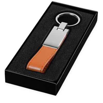 Porte- Clés Cuir à personnaliser Plaque Métal
