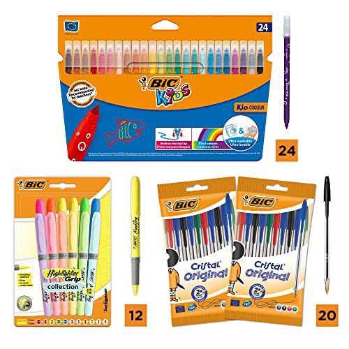Stylos BIC Cristal Original -Bille (Pointe Moyenne (1 mm) - VERT - Boîte - de 50