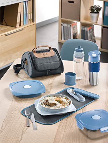Assiette à déjeuner avec Couvercle Etanche MAPED - Compatible Micro-Ondes
