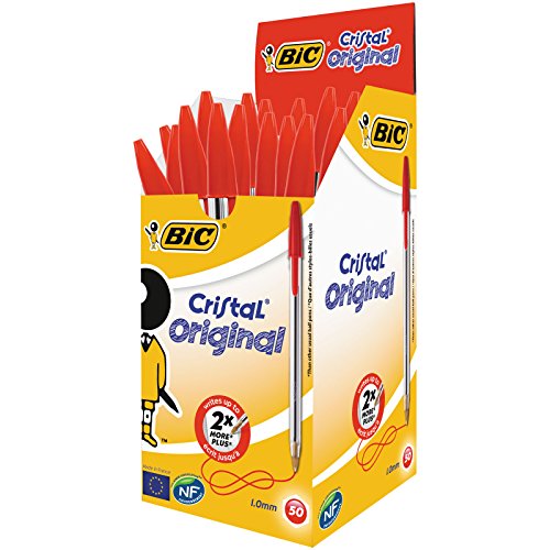 Stylos BIC Cristal Original -Bille (Pointe Moyenne (1 mm) - VERT - Boîte - de 50