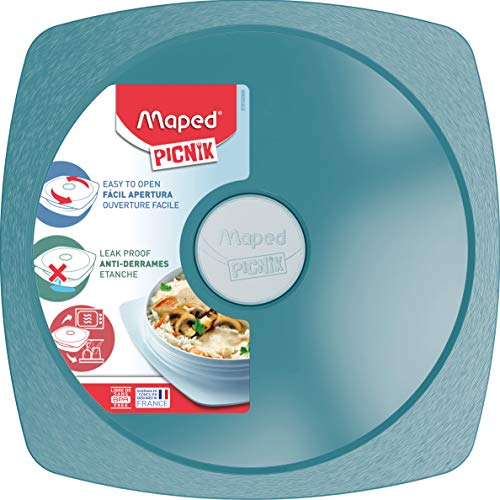 Assiette à déjeuner avec Couvercle Etanche MAPED - Compatible Micro-Ondes