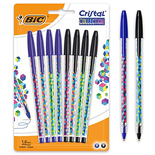 Stylos BIC Cristal Original -Bille (Pointe Moyenne (1 mm) - NOIR - Boîte - de 50