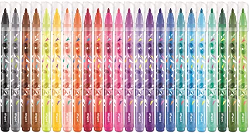 Maped - Crayons de Couleur Collection Mini Cute - 12 Crayons de Coloriage Trop Mignons - Couleurs Vives et Mine Résistante - Pochette de 12 Crayons Décorés MINI CUTE Multicolore