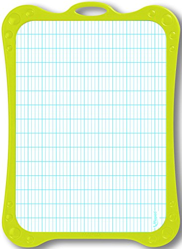 Ardoise Blanche Effaçable Kit + 1 Porte-Accessoires + 1 Brosse + 1 Feutre Ardoise - Ardoise Double Faces - Cadre Ardoise de Coloris Aléatoire Bleu, Vert