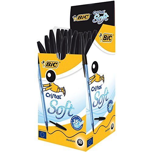 Bic Cristal Soft Stylo-bille non rétractable Bleu - Lot de 50
