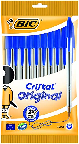 Stylos BIC Cristal Original -Bille (Pointe Moyenne (1 mm) - NOIR - Boîte - de 50