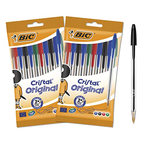 Stylos BIC Cristal Original -Bille (Pointe Moyenne (1 mm) - VERT - Boîte - de 50
