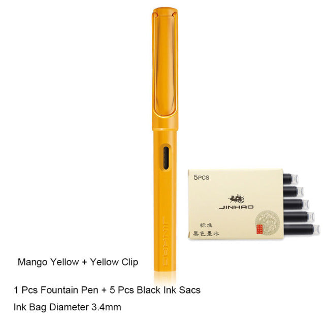 New Jinhao Fountain Pen 619 Ink Pens Plastic Frosted Penholder Stylo Plume Vulpen Stilografica Student Stationery Gift Pen