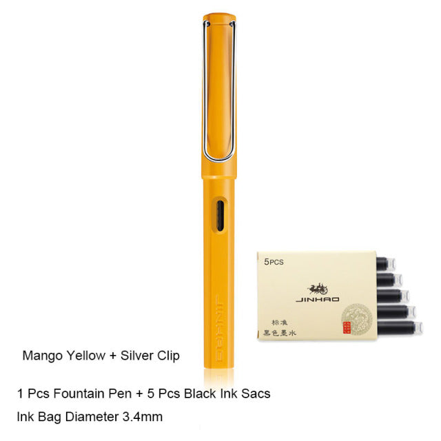New Jinhao Fountain Pen 619 Ink Pens Plastic Frosted Penholder Stylo Plume Vulpen Stilografica Student Stationery Gift Pen