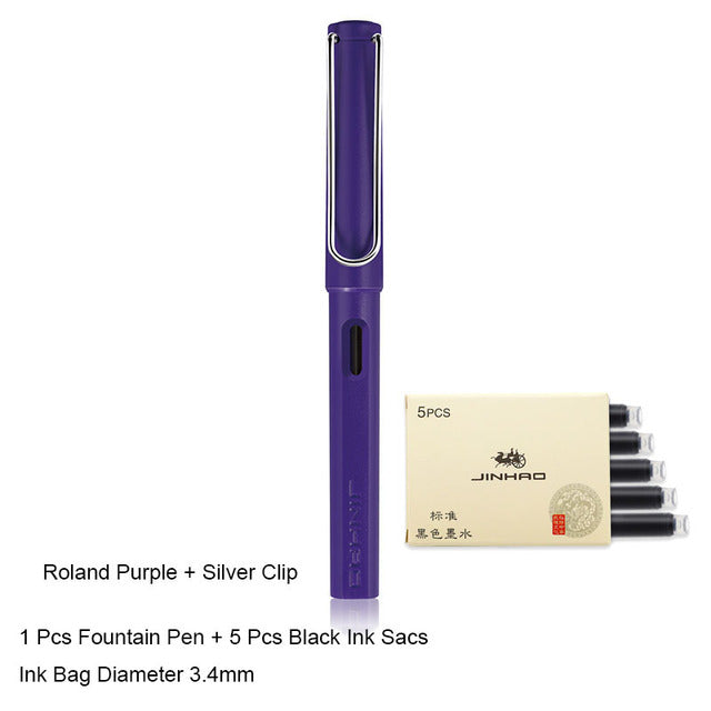 New Jinhao Fountain Pen 619 Ink Pens Plastic Frosted Penholder Stylo Plume Vulpen Stilografica Student Stationery Gift Pen