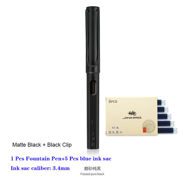 New Jinhao Fountain Pen 619 Ink Pens Plastic Frosted Penholder Stylo Plume Vulpen Stilografica Student Stationery Gift Pen