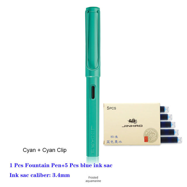 New Jinhao Fountain Pen 619 Ink Pens Plastic Frosted Penholder Stylo Plume Vulpen Stilografica Student Stationery Gift Pen
