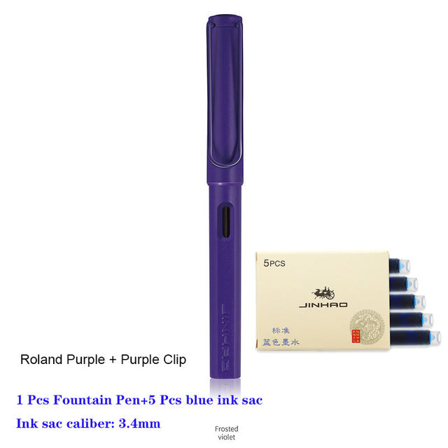 New Jinhao Fountain Pen 619 Ink Pens Plastic Frosted Penholder Stylo Plume Vulpen Stilografica Student Stationery Gift Pen