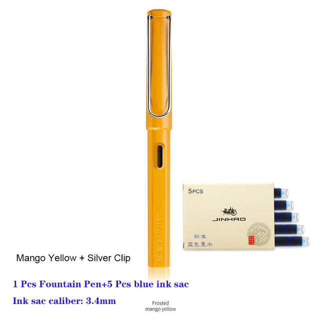 New Jinhao Fountain Pen 619 Ink Pens Plastic Frosted Penholder Stylo Plume Vulpen Stilografica Student Stationery Gift Pen