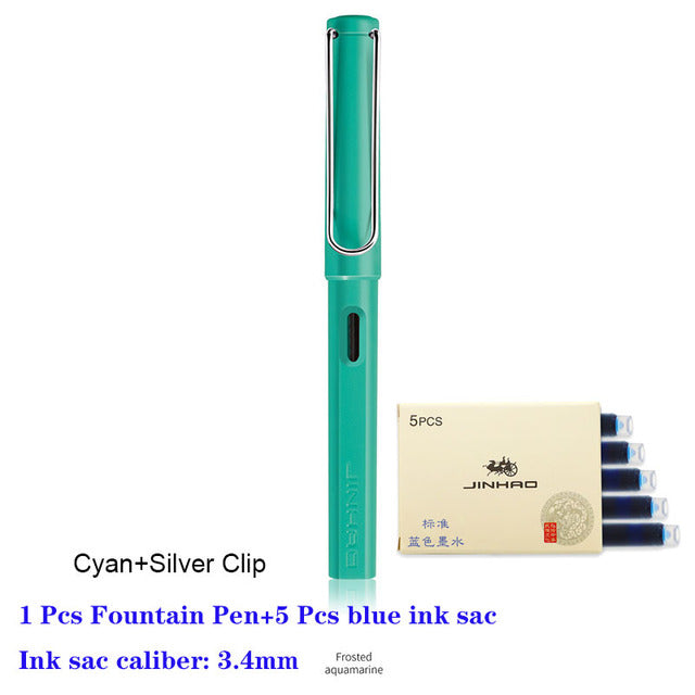 New Jinhao Fountain Pen 619 Ink Pens Plastic Frosted Penholder Stylo Plume Vulpen Stilografica Student Stationery Gift Pen