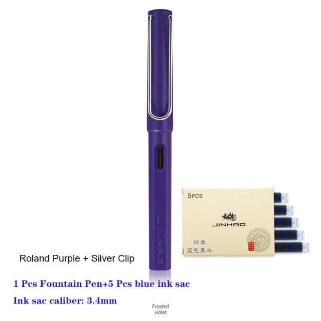 New Jinhao Fountain Pen 619 Ink Pens Plastic Frosted Penholder Stylo Plume Vulpen Stilografica Student Stationery Gift Pen