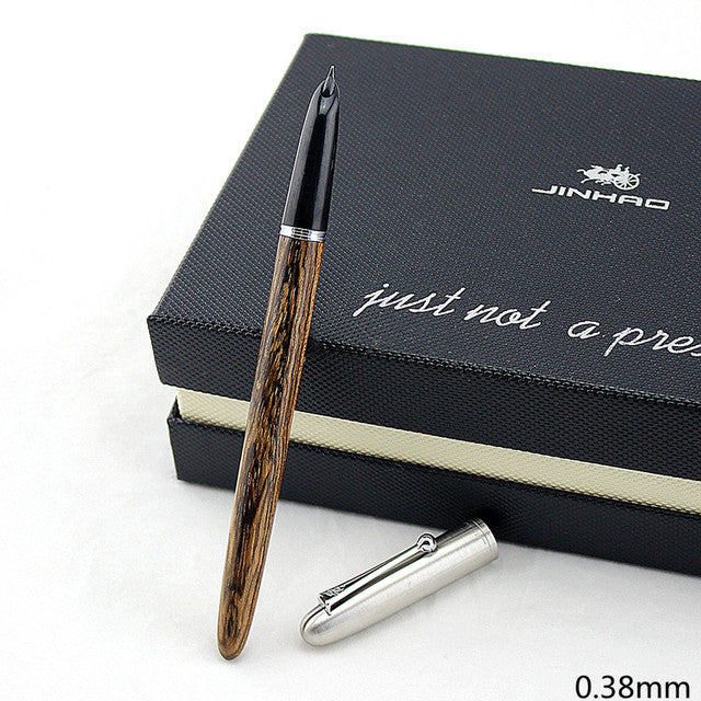 High Quality JINHAO Luxury wood fountain pen ink pen nib 0.38mm caneta tinteiro Office Stylo plume Penna stilografica 51