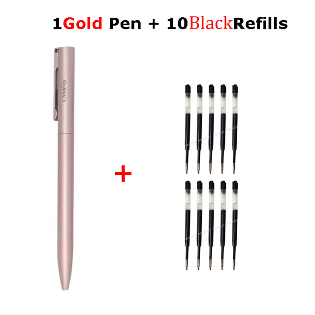 Xiaomi Lampo Metal Gel Pen Rollerball Pens Rotating Ballpoint Caneta ручки Stylo 0.5MM Ink for Office School Stationery Supplies