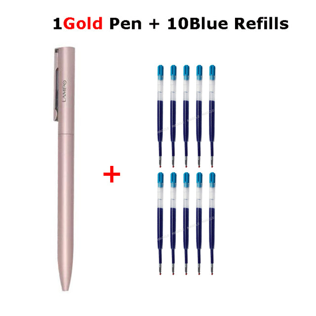 Xiaomi Lampo Metal Gel Pen Rollerball Pens Rotating Ballpoint Caneta ручки Stylo 0.5MM Ink for Office School Stationery Supplies