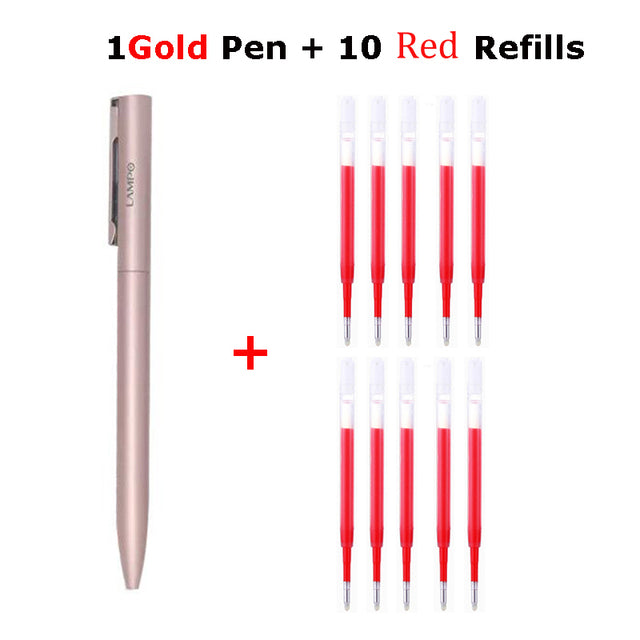 Xiaomi Lampo Metal Gel Pen Rollerball Pens Rotating Ballpoint Caneta ручки Stylo 0.5MM Ink for Office School Stationery Supplies