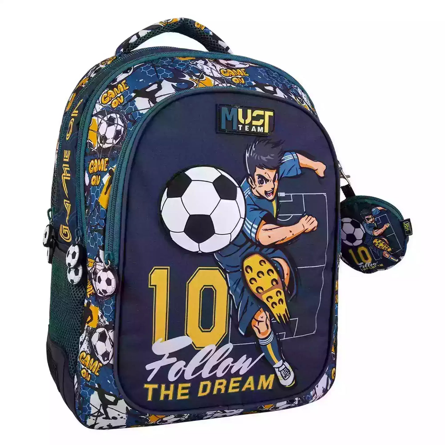 Sac à dos scolaire primaire Must Team Follow The Dream avec 3 compartiments