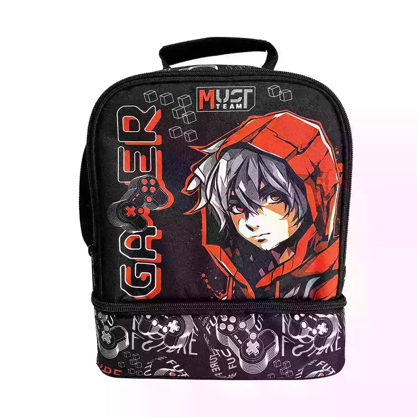 PACK Cartable à roulettes scolaire Must Team Gamer avec 3 Pièces